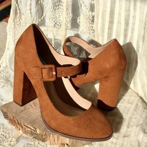 Mix No. 6 Cognac/Brown Chunky Heel Mary Janes